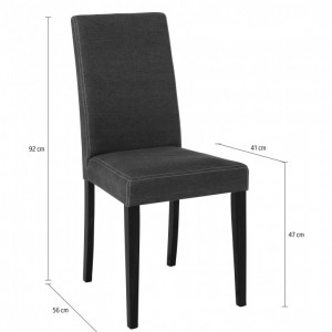 Set de 2 scaune Lucca piele sintetica/lemn masiv de pin, maro inchis, 43 x 56 x 92 cm - Img 2