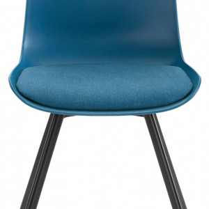 Set de 2 scaune Lucky, tesatura/metal, albastru petrol/negru, 48x40x43 cm - Img 8