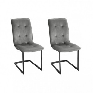 Set de 2 scaune Ofelia - gri /negru