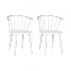 Set de 2 scaune Parishville, lemn masiv, alb, 75,95 x 54 x 52 cm