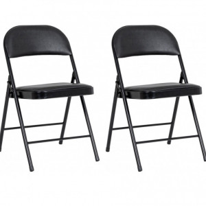 Set de 2 scaune pliabile Felicity, negru