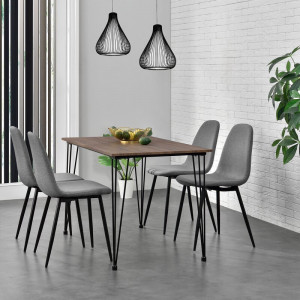Set de 2 scaune tapitate Esposito, gri/negru, 86 x 46 x 54 cm - Img 3