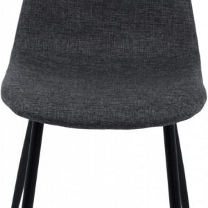 Set de 2 scaune tapitate Karla, metal/poliester, negru/gri inchis, 44 x 87 x 53 cm - Img 5
