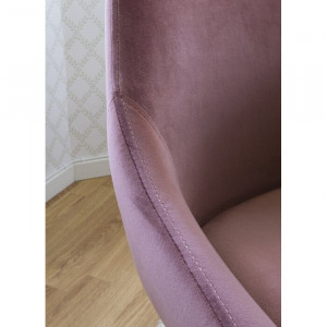 Set de 2 scaune tapițate Mankato, negru/roz, 85 x 48 x 55 cm - Img 3