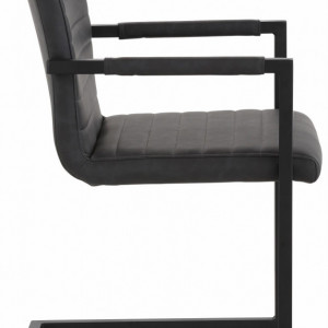 Set de 2 scaune tip fotoliu Sabine piele sintetica/metal, gri, 54 x 59 x 87 cm - Img 4