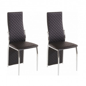 Set de 2 scaune Wilson - negru/argintiu