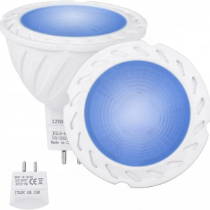 Set de 2 spoturi YAYZA, LED, lumina albastru, GU5.3, 5 x 5,2 cm - Img 1