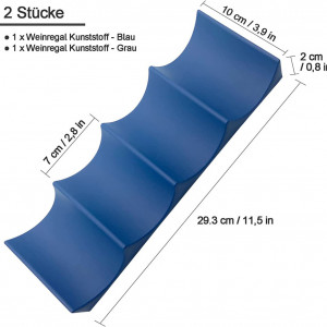 Set de 2 suporturi de sticle/doze Thirei, plastic, albastru/gri, 11,5 x 3,9 x 2 cm - Img 6