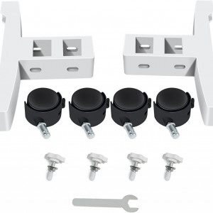 Set de 2 suporturi pentru radiatorul de caldura ANLEBUY, plastic/PVC, alb/negru, 22 cm - Img 3
