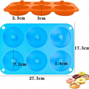 Set de 2 tavi pentru gogosi RONGYI, silicon, portocaliu/albastru, 27.5 x 17.5 cm - Img 8