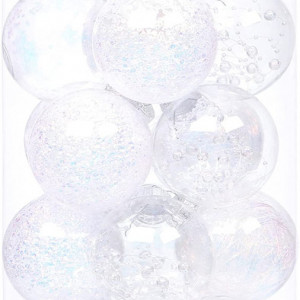 Set de 20 de globuri de Craciun Sea Team, plastic, transparent, 8 cm