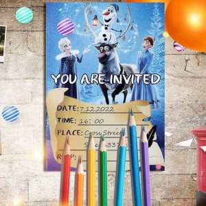 Set de 20 invitatii pentru ziua de nastere , hartie, multicolor, 8x13 cm 