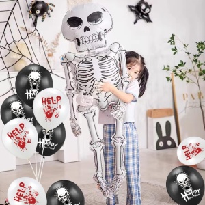 Set de 21 baloane pentru Halloween Changzhong, folie/latex, multicolor