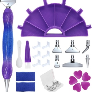 Set de 24 accesorii pentru pictura cu diamante Grantop, metal/plastic/silicon, multicolor