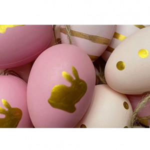 Set de 24 oua pentru Paste Khevga, plastic, multicolor, 6 cm - Img 7