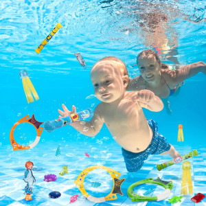 Set de 25 jucarii pentru scufundari in piscina Okima, ABS, multicolor