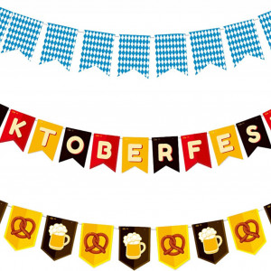 Set de 3 bannere pentru Oktoberfest ZYOOO, hartie, multicolor - Img 1