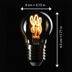 Set de 3 becuri E 27 CROWN LED, 2 W, 1800 K, alb cald, vintage, A+, 230 V, 8 X 4,5 cm - Img 6