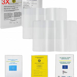 Set de 3 coperti pentru pasaport/carnet Mizijia, PVC, transparent, 150 X 110 mm - Img 1
