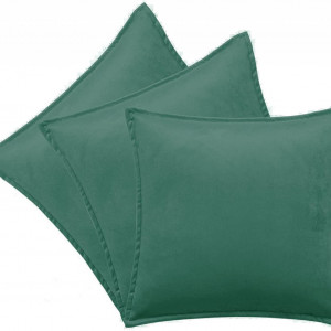 Set de 3 fete de perna TAN. TOMI, catifea, turcoaz inchis, 50 x 50 cm