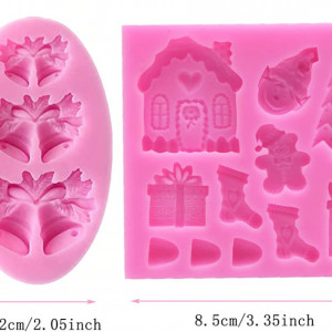 Set de 3 forme pentru bomboane DYWW, silicon, roz, 9 x 5,2 cm / 8,5 x 8,2 cm - Img 6