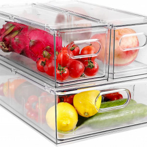 Set de 3 organizatoare pentru frigider Greentainer, plastic, transparent - Img 1