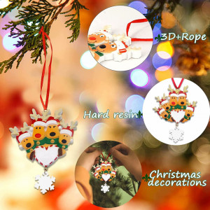 Set de 3 ornamente pentru Craciun Qetrabone, model reni, rasina, multicolor - Img 6