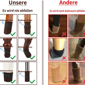 Set de 36 protectii pentru picioarele scaunului Hxoxmxe, pasla, maro inchis, 3,8 x 6,8 cm