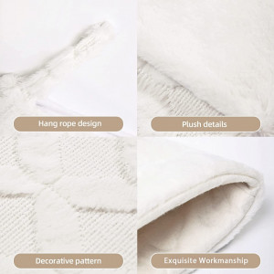 Set de 4 ciorapi pentru Craciun Duosheng & Elegant, alb, catifea, 48 x 29 cm - Img 3