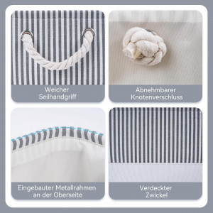 Set de 4 cutii pentru depozitare Hawthyhome, textil, alb/gri