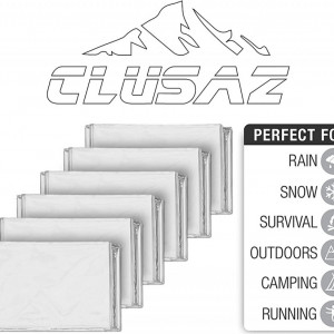 Set de 4 folii termice pentru prim-ajutor CLUSAZ, aluminiu, argintiu, 160 x 210 cm - Img 6