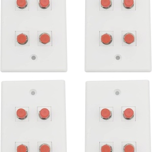 Set de 4 panouri cu 4 porturi pentru fibra optica cu adaptor FC SMF/MMF 10Gtek, plastic, alb/portocaliu