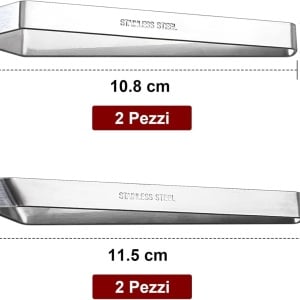 Set de 4 pensete pentru peste Brelet, otel inoxidabil, argintiu, 10,8/11,5 cm