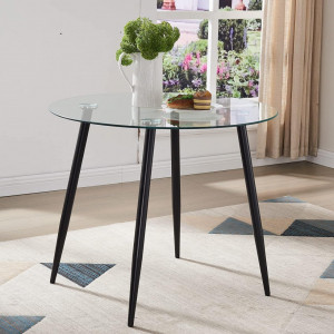 Set de 4 picioare pentru masa SICOTAS, metal, negru, 90 cm - Img 1