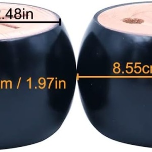 Set de 4 picioare pentru mobilier Shiwaki, lemn masiv, negru/natur, 8,5 x 6,5 x 5 cm