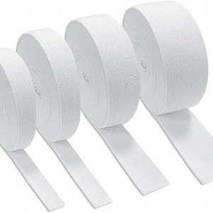 Set de 4 role de banda elastica SVUPUE, poliester/latex, alb, 10/20/30/40 mm x 2 m