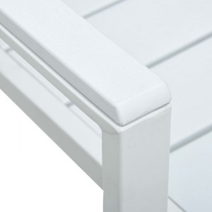 Set de 4 scaune de gradina Kempson, alb, 88,5 x 62 x 55,5 cm - Img 2