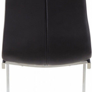 Set de 4 scaune LOLA din piele sintetica/metal, negru/argintiu, 52 x 54 x 101 cm - Img 5