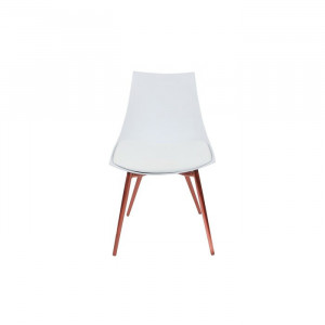 Set de 4 scaune tapitate Rico, alb/ cupru, 78 x 47 x 56 cm - Img 4