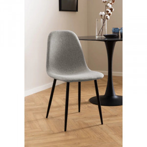 Set de 4 scaune tapitate Tamoa, poliester/metal, gri deschis/negru, 86 x 54 x 44 cm