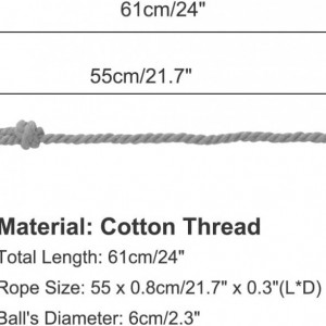 Set de 4 snururi cu ciucuri pentru cortina ‎Sourcing map, bumbac, gri, 61 cm - Img 2
