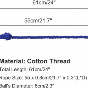 Set de 4 snururi cu ciucuri pentru cortina ‎Sourcing map, bumbac, albastru, 61 cm - Img 2