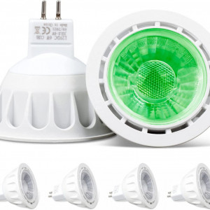 Set de 4 spoturi Varicart, LED, lumina verde, GU5.3, 5 x 5,2 cm - Img 1