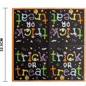 Set de 40 servetele pentru Halloween Clvsyh, hartie, multicolor, 32,5 x 32,5 cm
