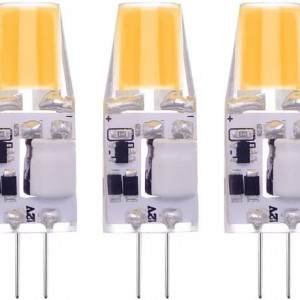 Set de 5 becuri Terarrell LED COB G4, AC/DC 12V, 2W echivalent cu 20W, alb cald, 3000K, 200 lumeni
