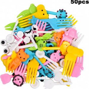 Set de 50 de furculite pentru copii Dentedeleao, plastic, multicolor, 3,1-6,5 cm - Img 5