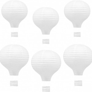 Set de 6 baloane cu aer cald pentru nunta/petrecere Jangostor, hartie, alb, 30 /25 cm