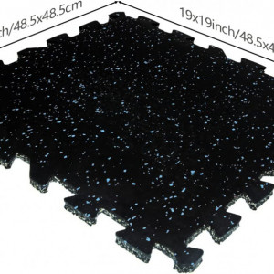 Set de 6 covorase interconectate Nisorpa, cauciuc, negru/albastru, 48,5 x 48,5 cm - Img 6