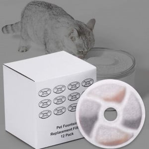 Set de 6 filtre pentru apa pisici/caini LAJIOJIO, rasina/carbon activ, gri, 13 x 13 x 2 cm - Img 3