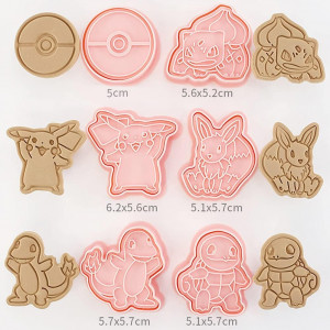 Set de 6 forme pentru biscuiti Simmpu, plastic, roz, 5-6,2 cm